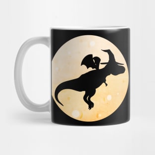 A Magic Dragon With Hat Flying By The Moon On Halloween Mug